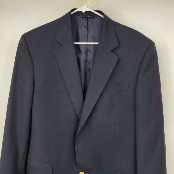 Brooks Brothers 100% Wool Fabric By Loro Piana Navy Blue Blazer Suit Jacket  41 - Picture 8 of 15